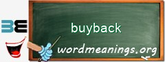 WordMeaning blackboard for buyback